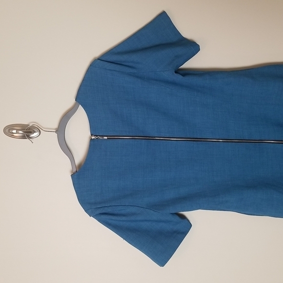 Alex + Alex Blue Short Sleeve Sheath Dress Size Large - Picture 7 of 10